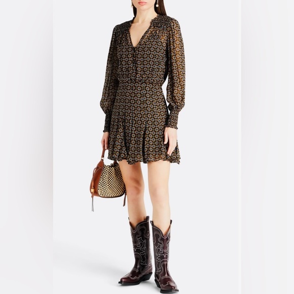 **NWT** VERONICA BEARD SACCHI PRINTED CHIFFON MINI DRESS Size 0 - Picture 1 of 6